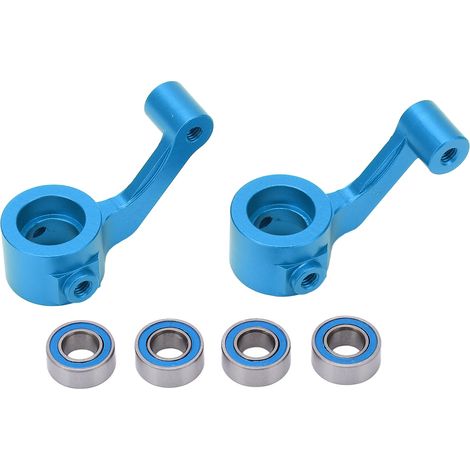 2 pièces Blocs de Direction RC en Alliage d'Aluminium, Design Poreux Réduisant les Vibrations, Pièces Pratiques pour Voiture RC ECX 2WD 1/10 Bleu (1/5)