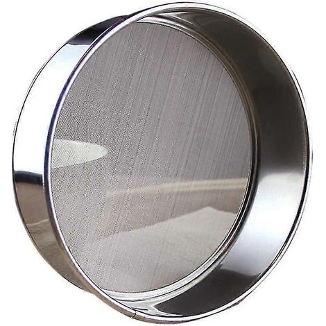 Tamis à farine fine en acier inoxydable, métal, argent (1/5)