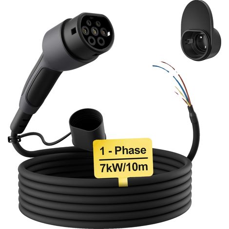 EV-Ladekabel, Typ 2 Kompatibilität, 32A Leistung, 7kW 10m (1/2)