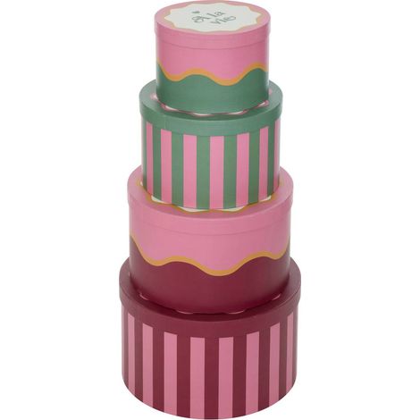 Set di 4 scatole cherie rosse 25x15cm - Atmosphera créateur d'intérieur