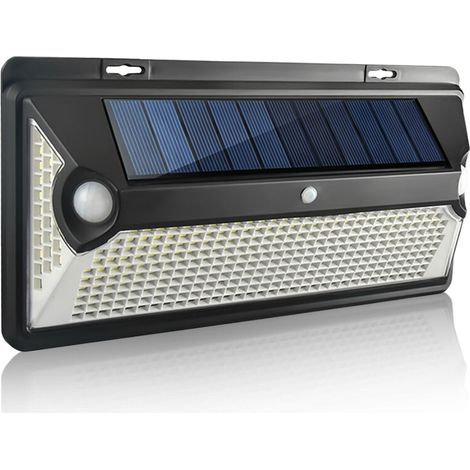 Applique murale solaire LED avec double détecteur de mouvement PIR à 360°, étanche, éclairage extérieur, sécurité nocturne pour jardin ou rue - AquaForge (1/5)