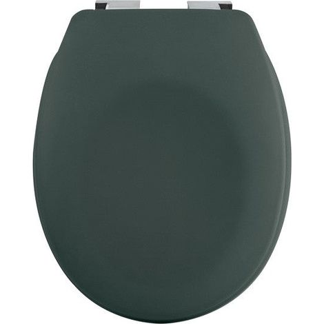Spirella Copriwater Rigido Thermo Neela Verde Scuro Opaco - Cerniere in ABS Cromato (1/5)
