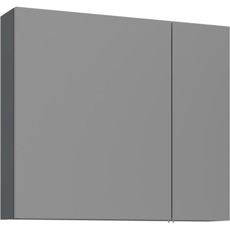 Badezimmerschrank mit Spiegel "Bari 80" – 75 x 16 x 66 cm – Anthrazit matt (1/3)