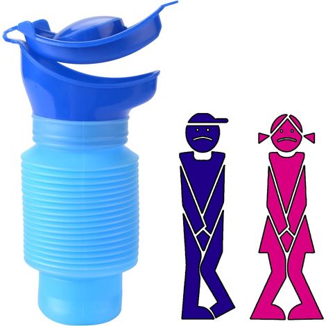 Urinoir Rétractable, Urinoir Homme Femme Portable 750 ML, Bouteille Urine Réutilisable, Urinoir Urgence Enfant, Toilette Mobile pour Camping, Voiture, Voyage, Embouteillage et File d'Attente