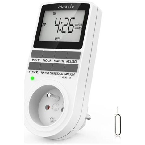 Portable Digital Timer, Weekly Timer with LCD Display, 12H/24H/7Day Timer, Energy Saving for Home Appliances and Lighting (1 Pack) (1/5)