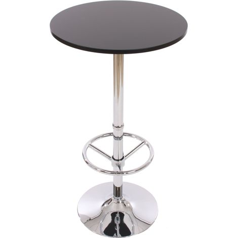 [NUNCA USADO] Mesa de bar Mesa de bar Mesa de bistro Mesa de recepción Bari con reposapiés Ø60cm, negro