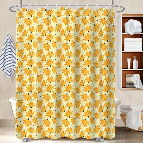 Rideau douche polyester 180x180 souple et fluide voile de douche pour une touche de gaieté et de couleur (1/5)