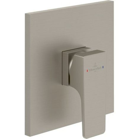 V&B Fertigmontageset Architectura Square UP-EHM-Dusche, Wandmont., brush. ni. bla (1/2)