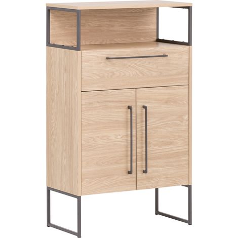 Badezimmer Kommode LIMOGES-80 in Eiche hell Nb., B/H/T: 65,2/112,5/33,1 cm (1/5)
