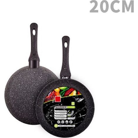 Trade Shop - Pan De Aluminio Con Efecto De Piedra Negra No Paja ø20 A 32 Cm -     -diámetro 20cm  -