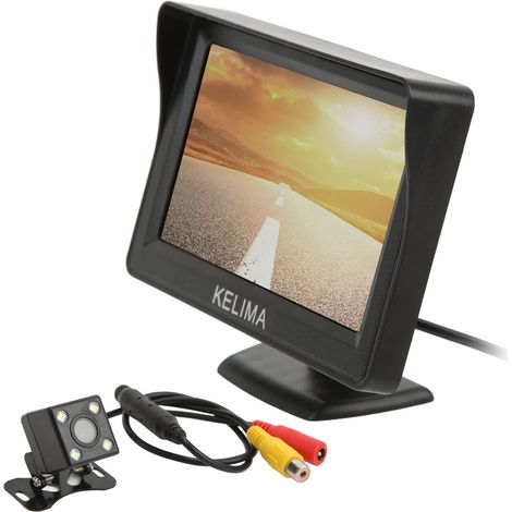 Caméra de recul 4 LED 4,3 pouces moniteur kit angle large 120° étanche IP68 vision nocturne pour voiture camion SUV (1/5)