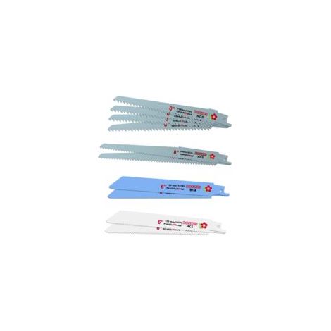 Lames de Scie Sabre, 10-Piece Lame Scie Sabre pour Bois et Métal(150mm, 230mm de Longueur, 6/10/18 TPI) Compatibles avec La Plupart Des Perceuses (1/5)