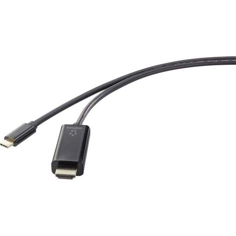 USB-C® / HDMI Câble adaptateur USB-C® mâle, Fiche mâle HDMI-A 3.00 m noir UHD 4K @ 60 Hz RF-4531594 Câble d'afficheur USB-C® A834042 (1/3)