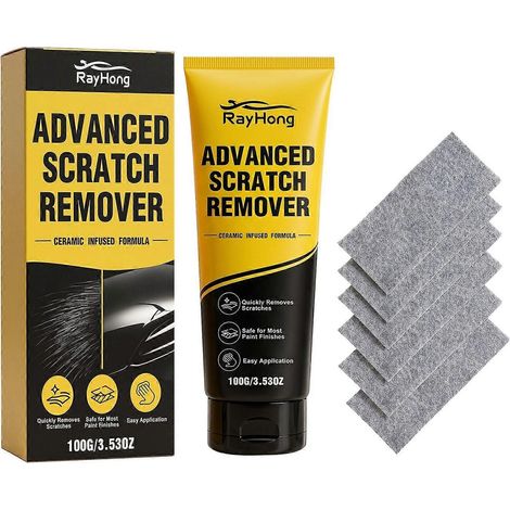 3 pièces Effaceur de rayures pour véhicules, crème de polissage avec chiffons, rénovateur de peinture automobile à base de céramique, améliore les micro-rayures et ravive l'éclat. (1/5)