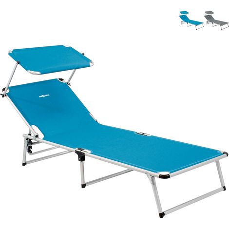Malibù Brunner klappbares Sonnendach Strand Schwimmbad Sonnenliege Hellblau (1/5)