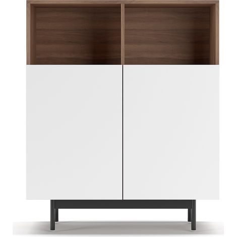 Mueble aparador en melamina, colección PRINTED (602-2), con 2 puertas, en nogal-blanco (1/3)