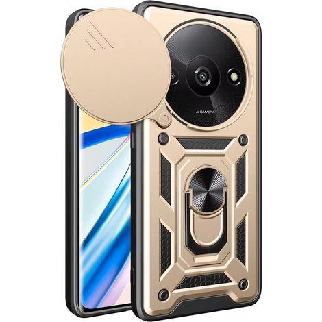 Custodia rinforzata per Xiaomi Redmi A3, CamShield Slide, oro