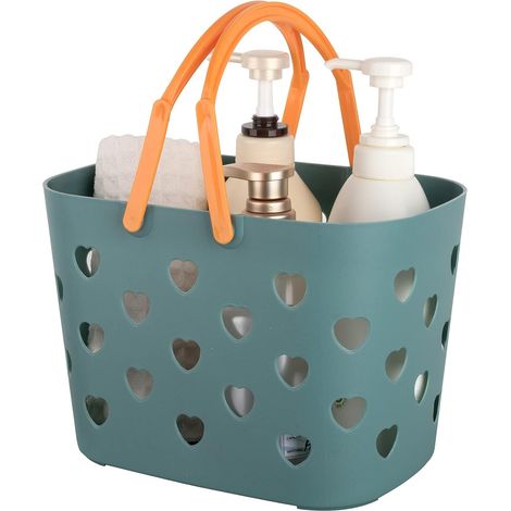 Panier De Rangement Portable - Boîte Organisatrice En Plastique PP Sans BPA - Pour Salle De Bain Cuisine Garage Dortoir - 24,5 x 16,5 x 14,5 cm - 1 Pièce (1/5)