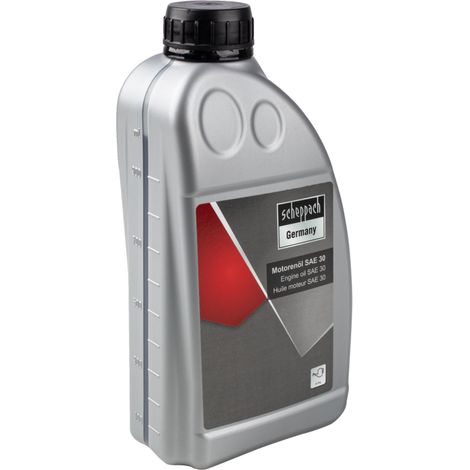 Scheppach Huile moteur SAE 30 - Huile pour tondeuse à gazon - Bidon d'huile 1 L - Graduations