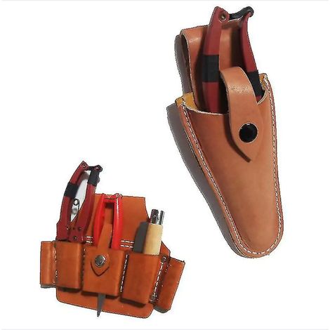 Pure Leather Garden Pruning Shears Leather Case Fruit Tree Floral Rough Branch Shears Protective Cover, 20070mm (1/5)
