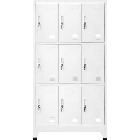 Maison Exclusive - Armadietto a Chiave con 6 Scomparti in Acciaio 90x45x180 cm (1/5)