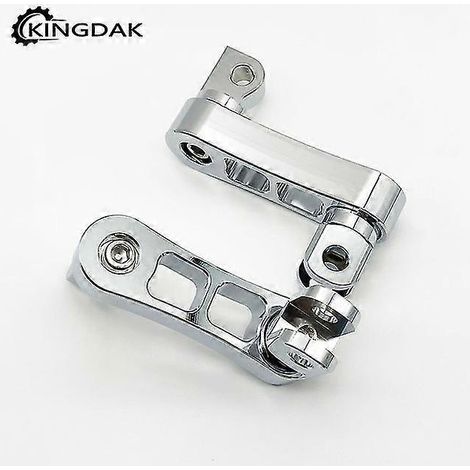 Verstellbare Soziusfußrasten für Motorräder, Highway-Fußrasten, Klemmhalterung, Verlängerungen, universell passend für Harley und Honda – Chrom (1/5)