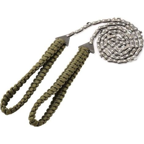(36inch-16teeth)Portatif Trononneuse Scie à Main avec poignées de Corde Parachute Multifonction Trousse en Nylon, Cable Scie pour la Survie Gear, Le Camping, la Chasse. (1/5)