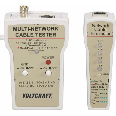 Kabeltester CT-1 VOLTCRAFT CT-1   Geeignet für RJ-45, BNC (1/2)