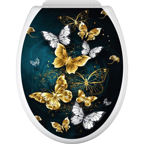 Stickers Abattant WC - Papillons - 35x43 cm - Adhésif BRILLANT (1/2)