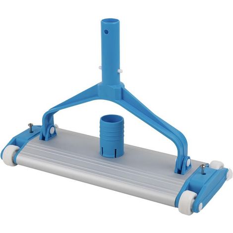 Limpiafondos de aluminio para piscinas 360 x 150 mm con cepillo integrado y 4 ruedas (1/4)