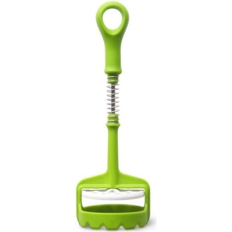 (vert)Presse-Purée - Professionnel - Acier Inoxydable - Poignée Antidérapante - Facile à Nettoyer - 29x9cm