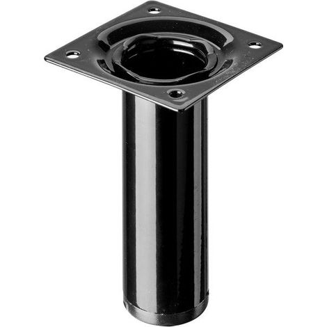 Pied De Meuble Cylindrique Fixe Acier Époxy Noir, 10 Cm