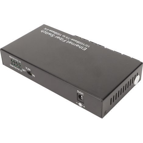 Convertisseur Fibre Optique Ethernet 10/100Mbps 25km, Ports RJ45 et SC, 1310nm, Alimentation 100‑240V avec Prise UE (1/5)