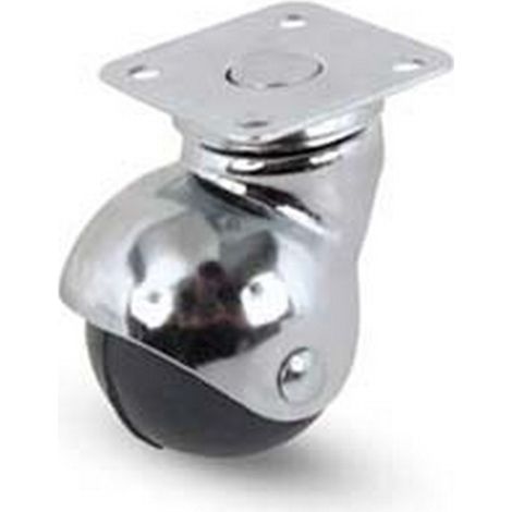 4PZ RUOTE SFERICHE GOMMA PIASTRA GIREVOLE"165" mm30 piastra mm40x40 mm52h