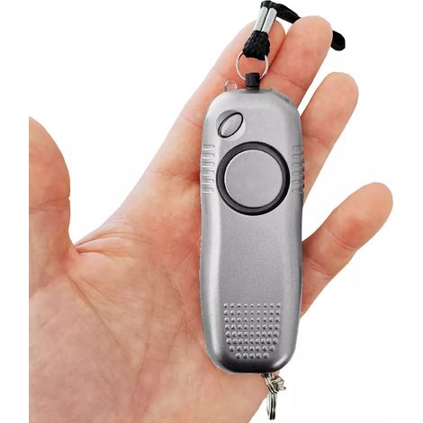 Ultra Secure – Alarme personnelle anti-agression 130 dB – Lampe torche LED avec 2 piles AAA remplaçables – Goupille d'activation ergonomique (1/2)