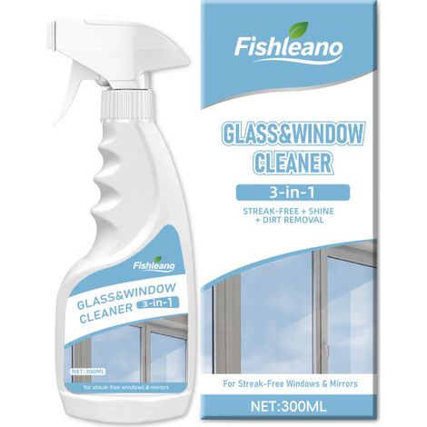 FISHLEANO Glasreiniger für den Hausgebrauch: Reinigt Fenster, entfernt Flecken, bringt Spiegel zum Glänzen und hinterlässt keine Wasserflecken. (1/5)