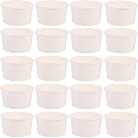 Gobelets en papier jetables pour crème glacée et yaourt, 100 pièces, blancs (1/5)