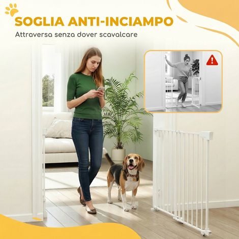Barrière de sécurité blanche pour chien, ouverture manuelle et fermeture automatique, 74,5-111,5 x 74,5 cm, pour escalier