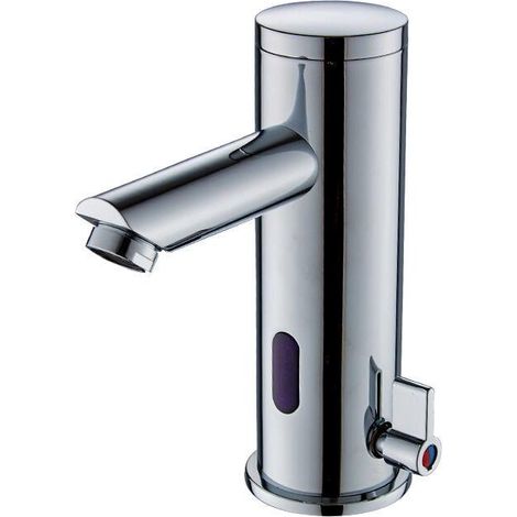 Robinet intelligent à capteur automatique en cuivre, mitigeur encastrable eau froide et chaude, distributeur de désinfectant pour mains sans contact (1/5)