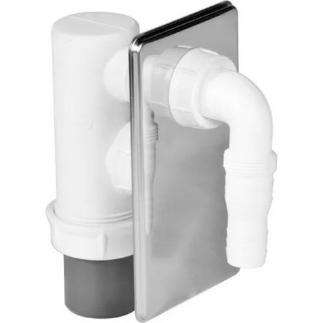 SIFONE AD INCASSO PER LAVATRICE IN PVC CON PLACCA INOX CROMATA Ø40   NICOLL S.R.L.