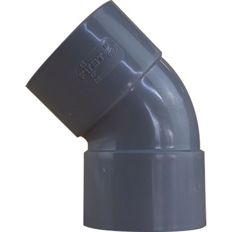 Coude PVC 45° Femelle/Femelle Ø63 - First Plast (1/5)
