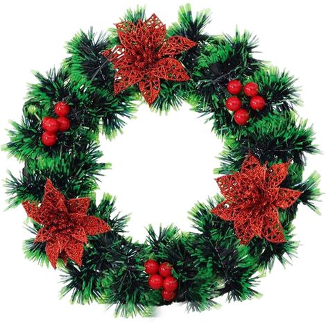 Guirlande De Noël Artificielle - 28 Cm - Pour Porte Cheminée Rampe D'Escalier Décoration Intérieure Extérieure - 1 Pièce (1/5)