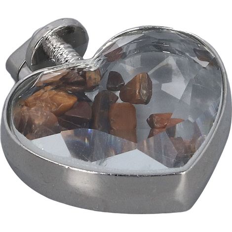 Herzförmige Mini-Glasflasche, dekorative Wunschflasche für Partys, Hochzeiten und Schreibtischdekoration, Tigerauge (1/5)