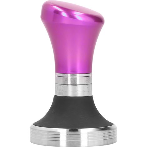 Doseur de café plat 58mm, Base en acier inoxydable, marteau à poudre, fournitures de cuisine, rose rouge (1/5)