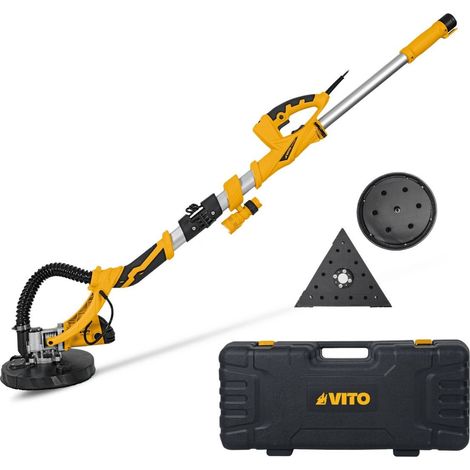 Ponceuse girafe télescopique 710W – Vitesse variable 800-1700 rpm – Plateau Ø 260mm – Tuyau d'aspiration 4,5m pour finition plâtre – Vito Pro-Power (1/5)