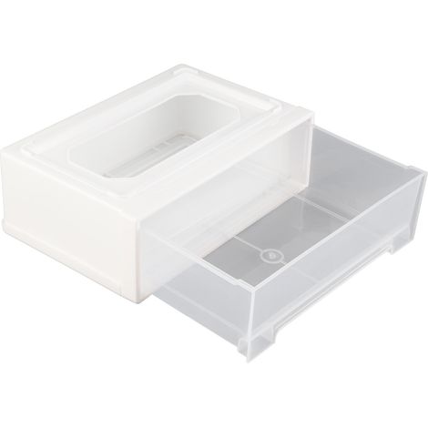 Boîte de rangement tiroir PP transparente, organiseur de tiroirs pour chaussettes et vêtements, meuble de bureau et chambre, lot de 2 (1/5)