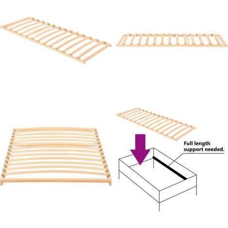 Sommier à lattes sans matelas avec 13 lattes 80x200 cm - Sommier À Lattes - Sommier Bois - Cadre Lit - Lit Double - Literie - Home & Living (1/5)