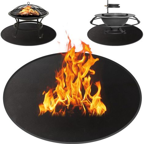 ZOLGINAH Tapete de fuego portátil, tapete de fuego redondo de 3 capas, 36 pulgadas (91 cm), para parrilla de barbacoa, brasero, estufa de leña, pozo de fuego para exteriores e interiores (1/5)