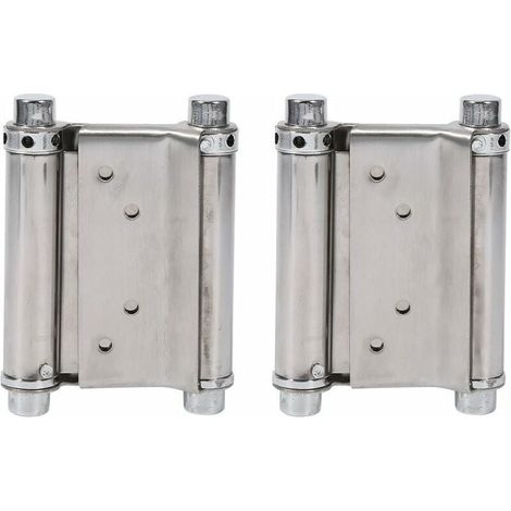 Charnières à ressort à double action en acier inoxydable, 2 pièces, charnières de porte de voiture, charnières de porte battante avec capacité de charge jusqu'à 15 kg (1/4)