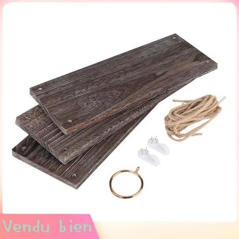 Garosa étagère de pot de fleur (Trois Niveaux) Étagère Murale Vintage En Bois Pour Cour étagère Suspendue piscine moteur 3 niveaux (1/4)